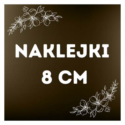Naklejki reklamowe z logo 8 cm — 60 szt · papier · kwadratowe