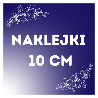 Naklejki reklamowe z logo 10 cm — 36 szt · papier · kwadratowe