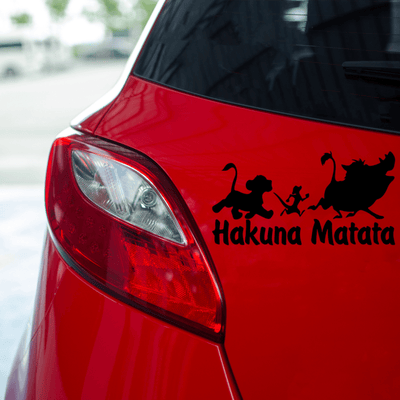 Naklejka HAKUNA MATATA na auto samochód WYTRZYMAŁA FOLIA SAMOCHODOWA 10 cm