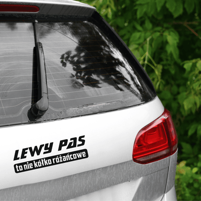 lewy pas naklejka na auto z własnym wzorem czarna biała czerwona
