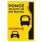 Naklejka na tył auta BHP WŁĄCZANIE SIĘ DO RUCHU 1 szt.