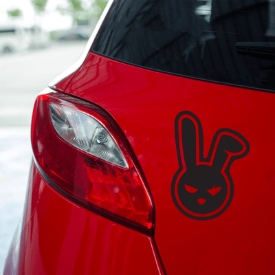 Naklejka RABBIT na auto samochód WYTRZYMAŁA FOLIA SAMOCHODOWA 10 cm