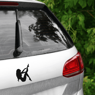 KOBIETA naklejka na auto z własnym wzorem czarna biała czerwona
