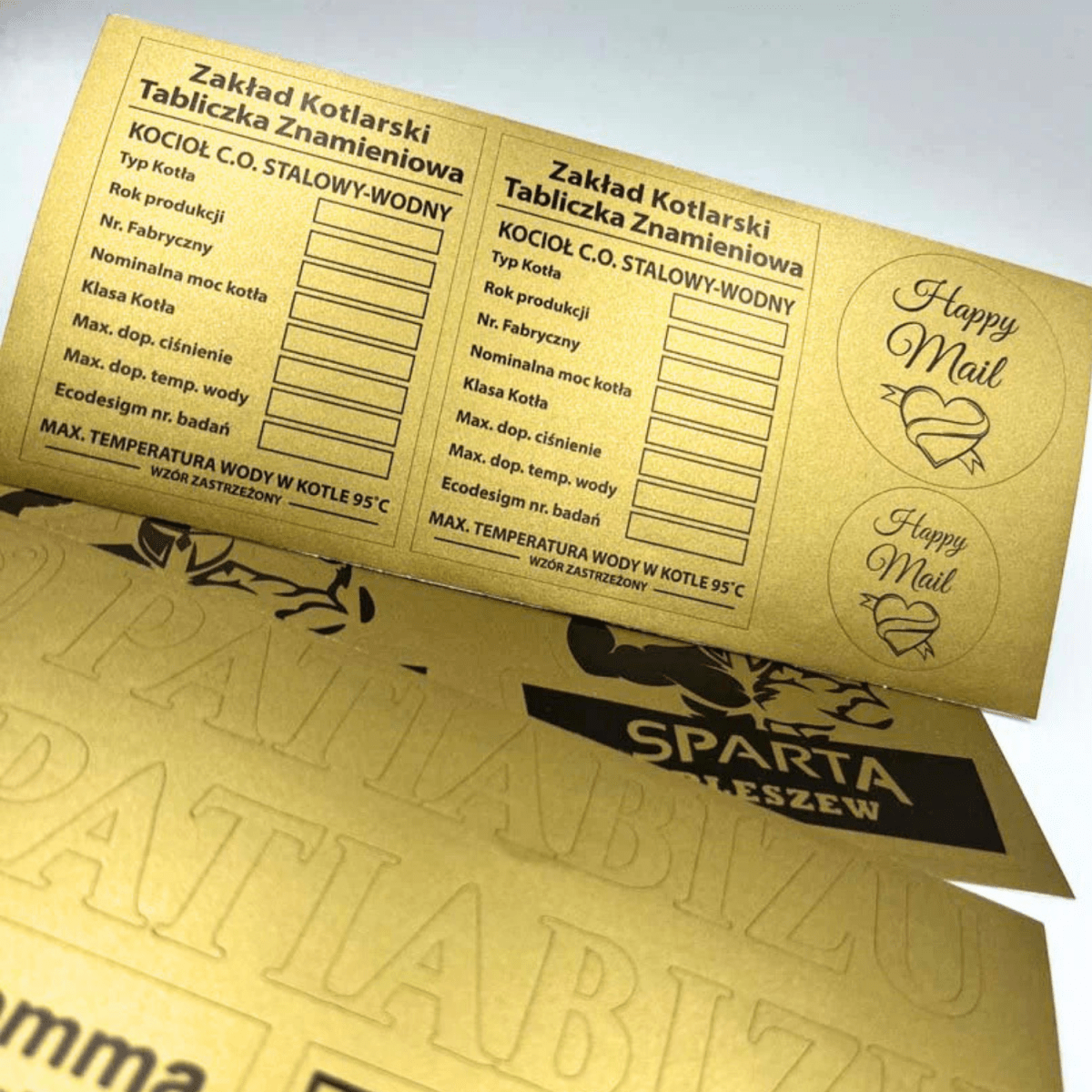 Naklejki Foliowe złote z własnym logo