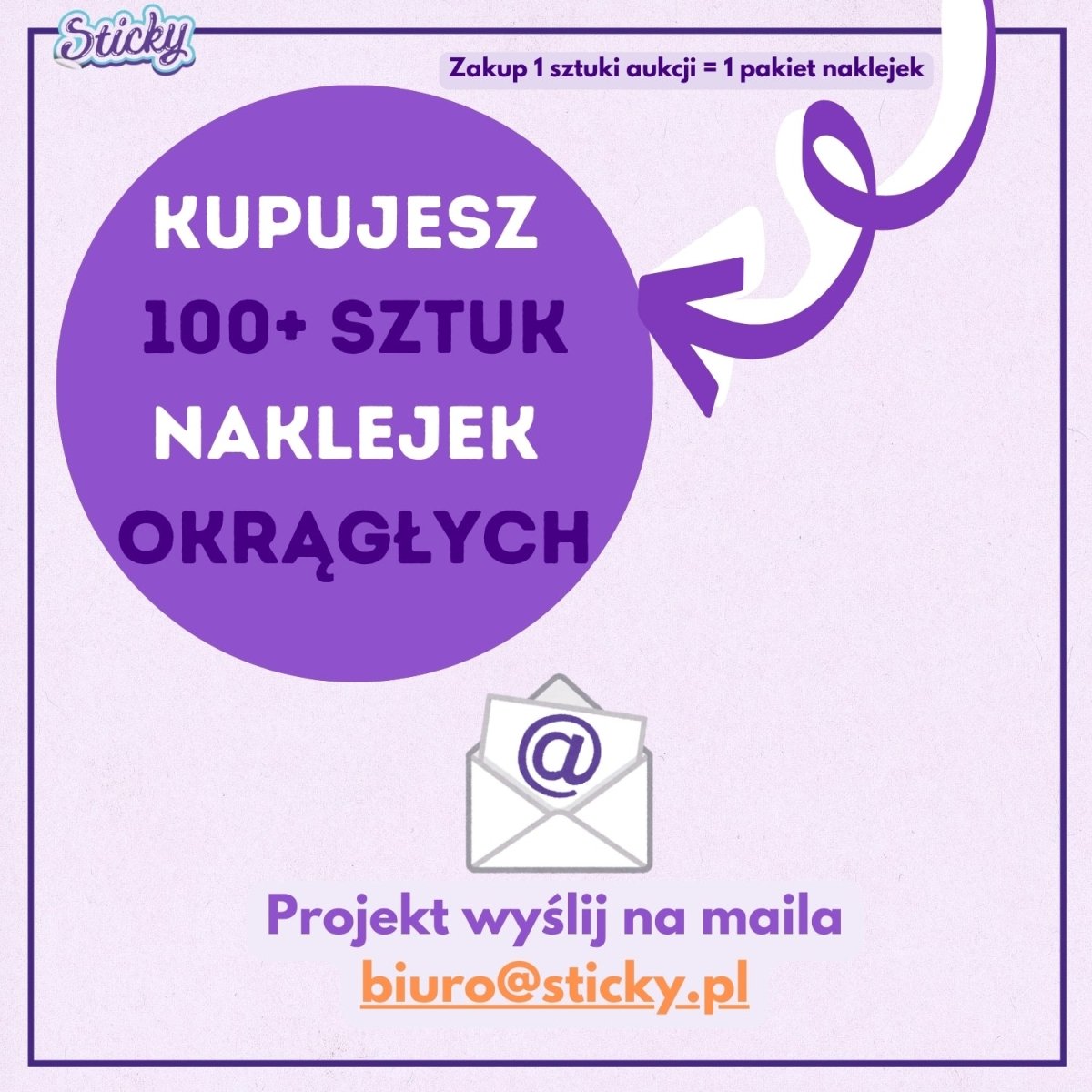 naklejki z włąsnym wzorem z logo 100 szt
