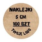 Naklejki Z TWOIM NADRUKIEM Okrągłe x100 LOGO NAPIS ETYKIETA 5 CM papier