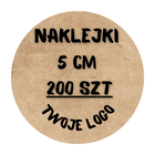 Naklejki Z TWOIM NADRUKIEM Okrągłe x200 LOGO NAPIS ETYKIETA 5 CM papier