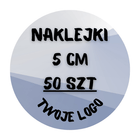 Naklejki Z TWOIM NADRUKIEM Okrągłe x50 LOGO NAPIS ETYKIETA 5 CM FOLIA