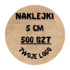 Naklejki Z TWOIM NADRUKIEM Okrągłe x500 LOGO NAPIS ETYKIETA 5 CM papier