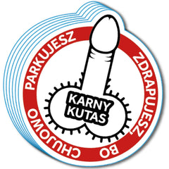 Naklejki Karny K*tas wlepy wodoodporne karne 50 sztuk