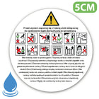 piktogramy na świece BHP ostrzegawcze naklejki na spód