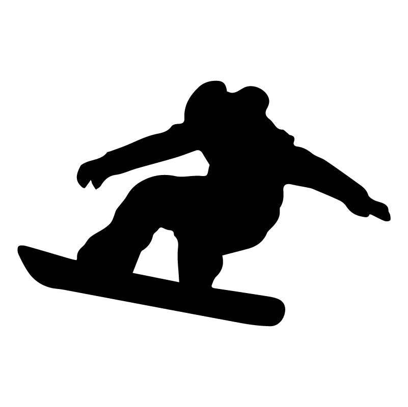 SNOWBOARDING sport Naklejka na szybę, kask czarna Sticky Studio