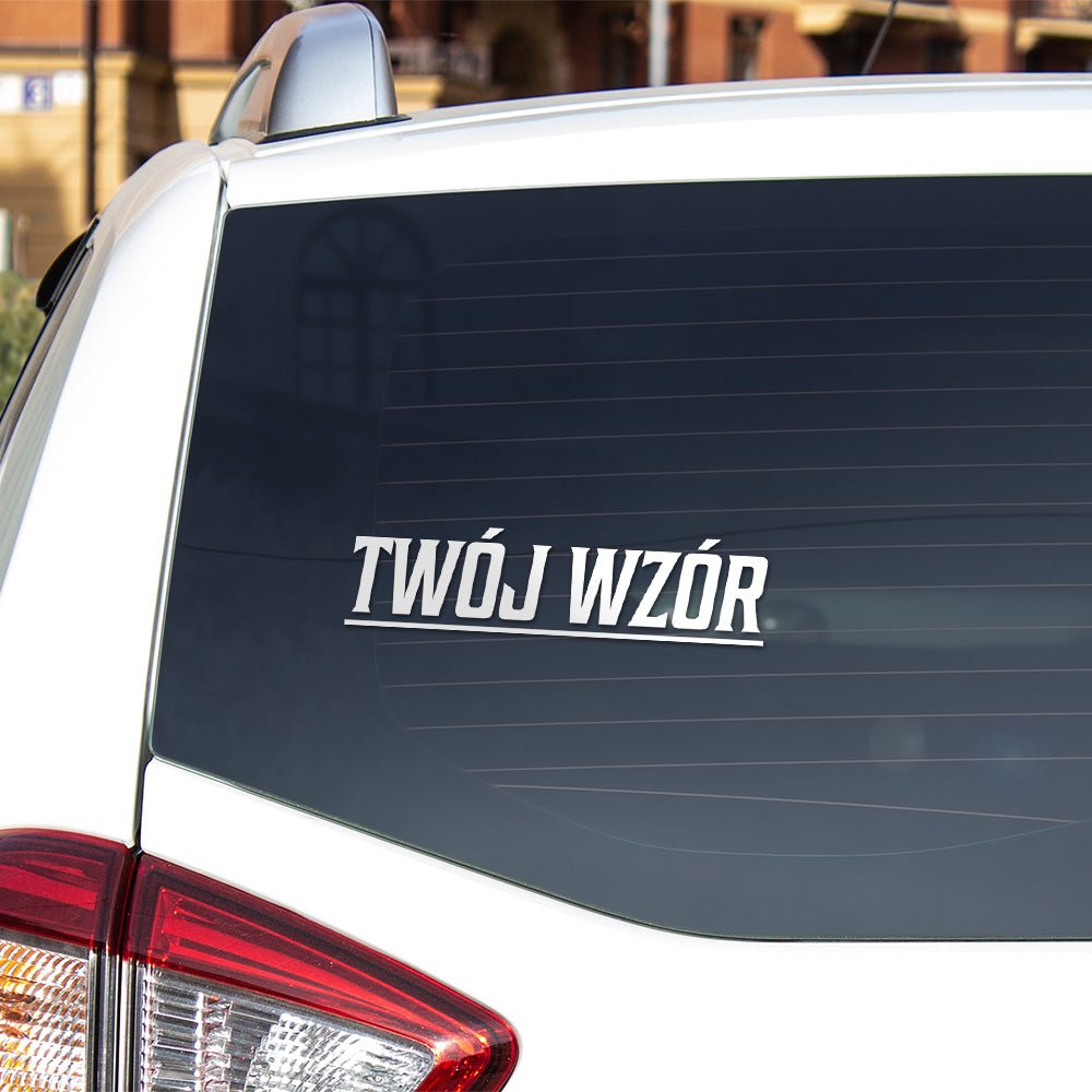 TWÓJ WZÓR naklejka personalizowana Naklejka na auto czarna Sticky Studio